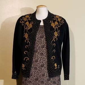 1940s bead embellished knit sweater.